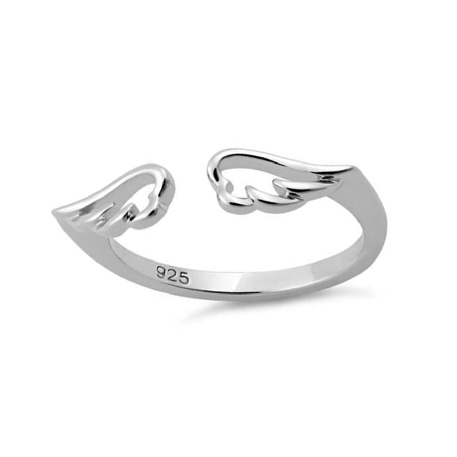 Open Angel Wing Ring - Sterling Silver