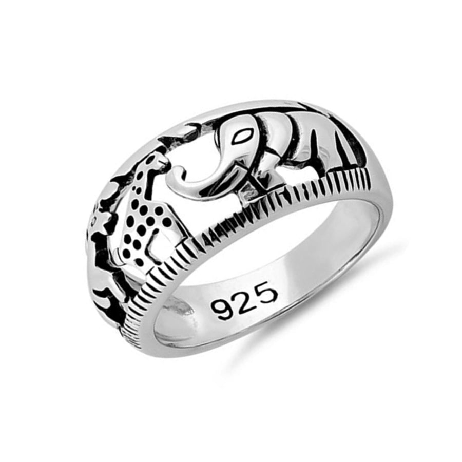 African Safari Animal Ring - Sterling Silver