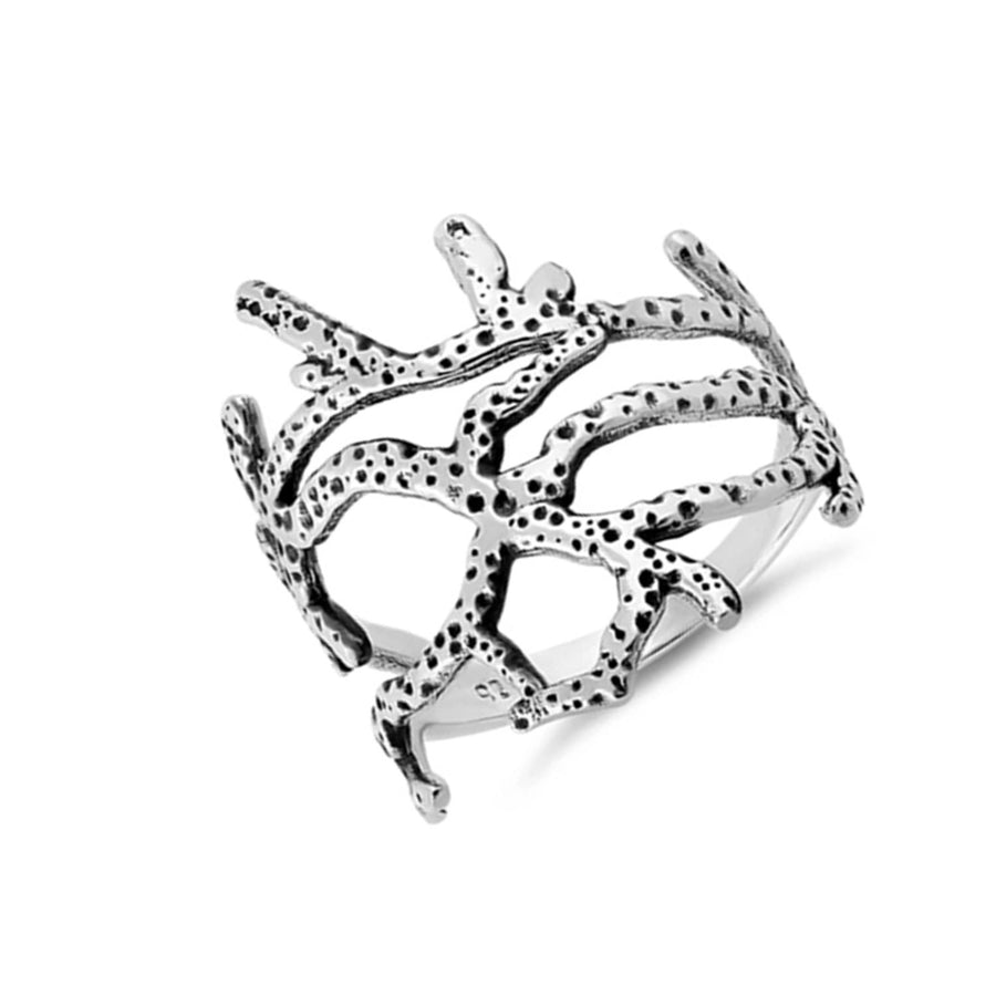 Openwork Coral Texture Ring - Sterling Silver
