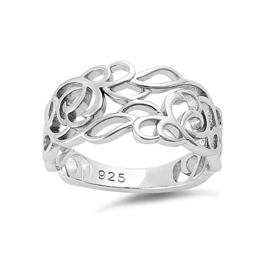 Floral Vine Cutout Ring - Sterling Silver