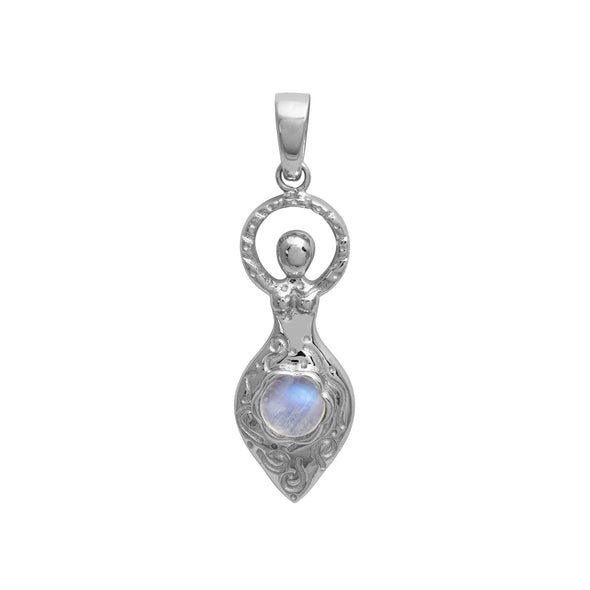 Fertility Goddess Moonstone Pendant Necklace