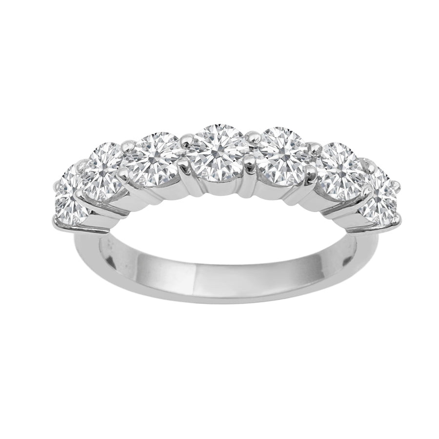 Moissanite Eternity Band Ring - Sterling Silver