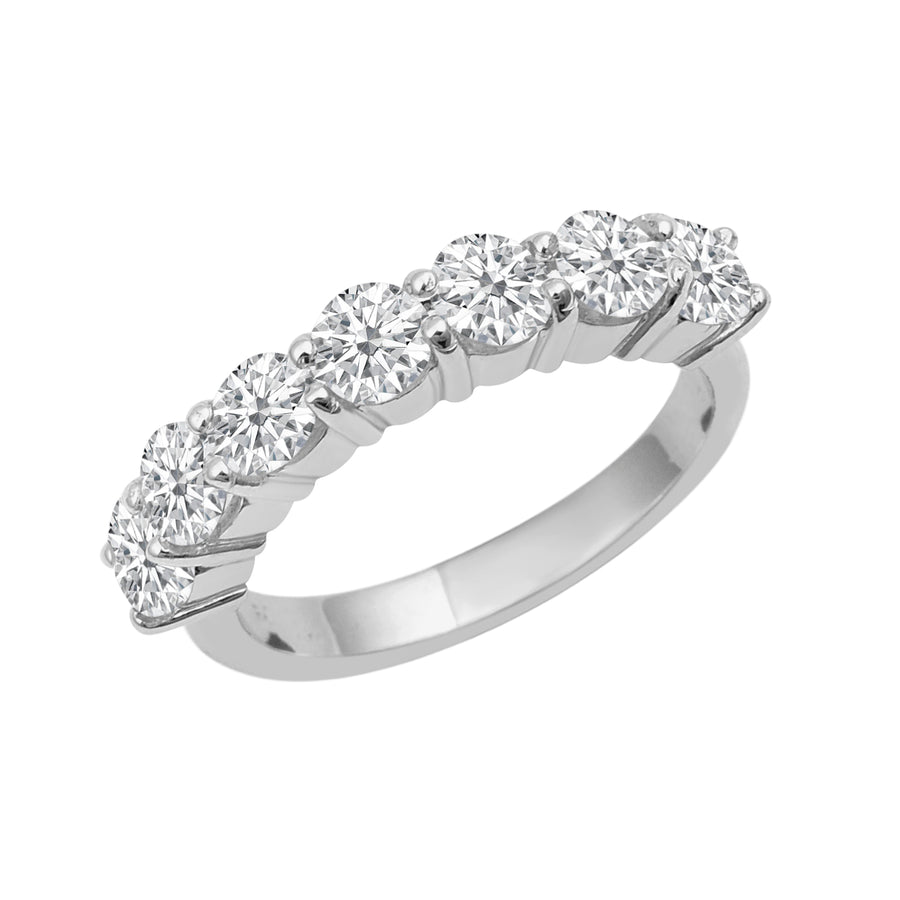 Moissanite Eternity Band Ring - Sterling Silver
