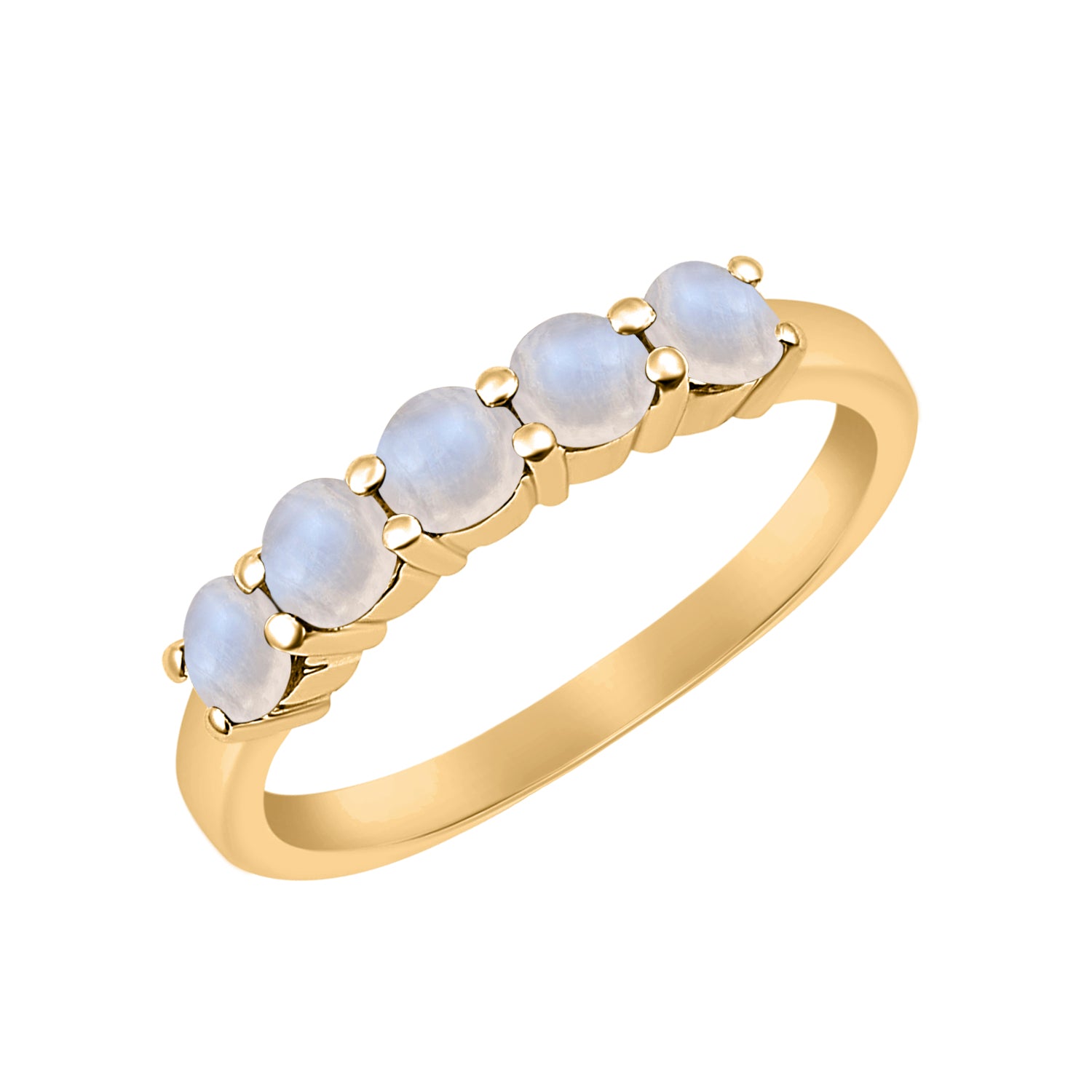 Moonstone Five Stone Stackable Ring - Sterling Silver