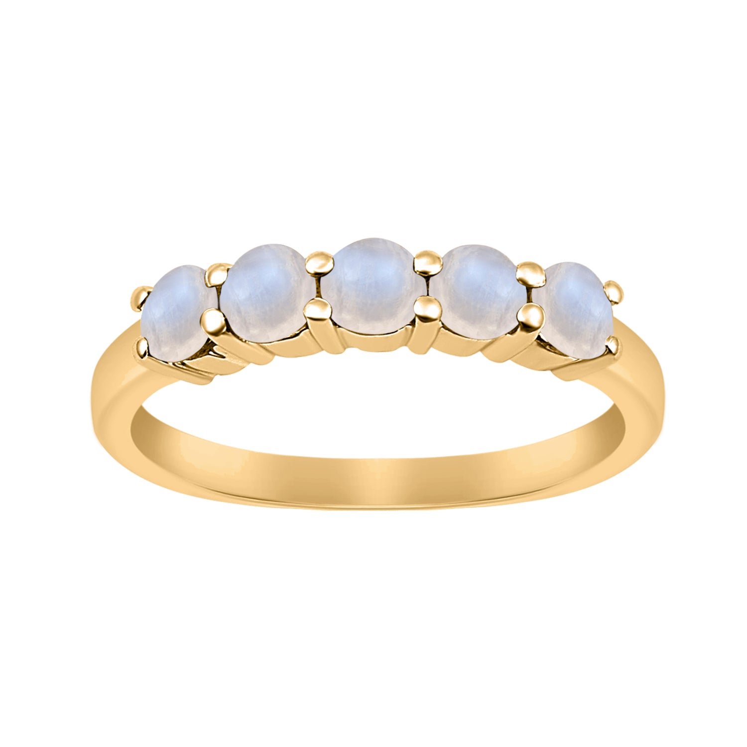 Moonstone Five Stone Stackable Ring - Sterling Silver