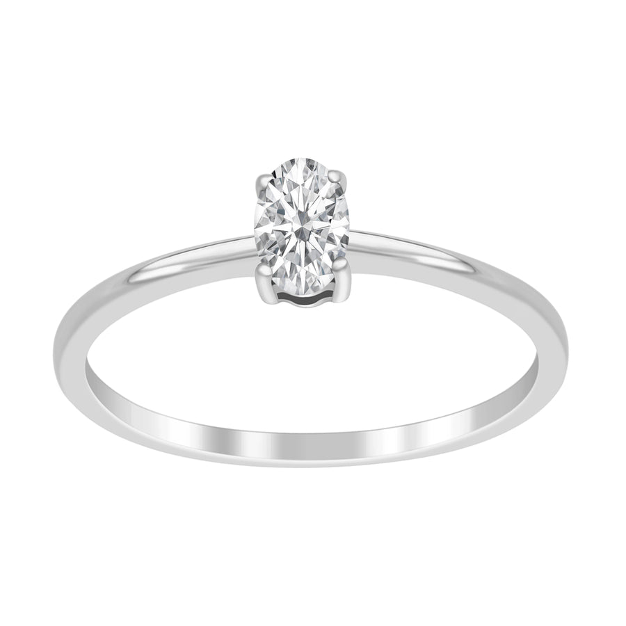 Moissanite Solitaire Ring - Sterling Silver