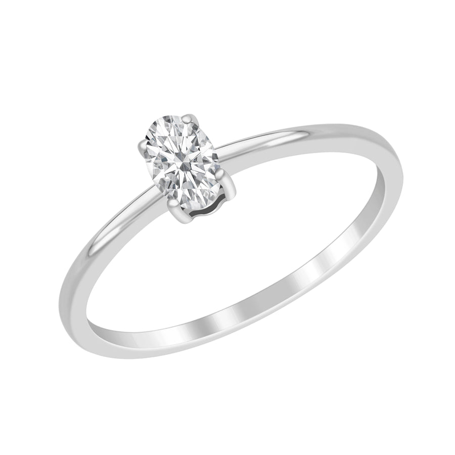 Moissanite Solitaire Ring - Sterling Silver