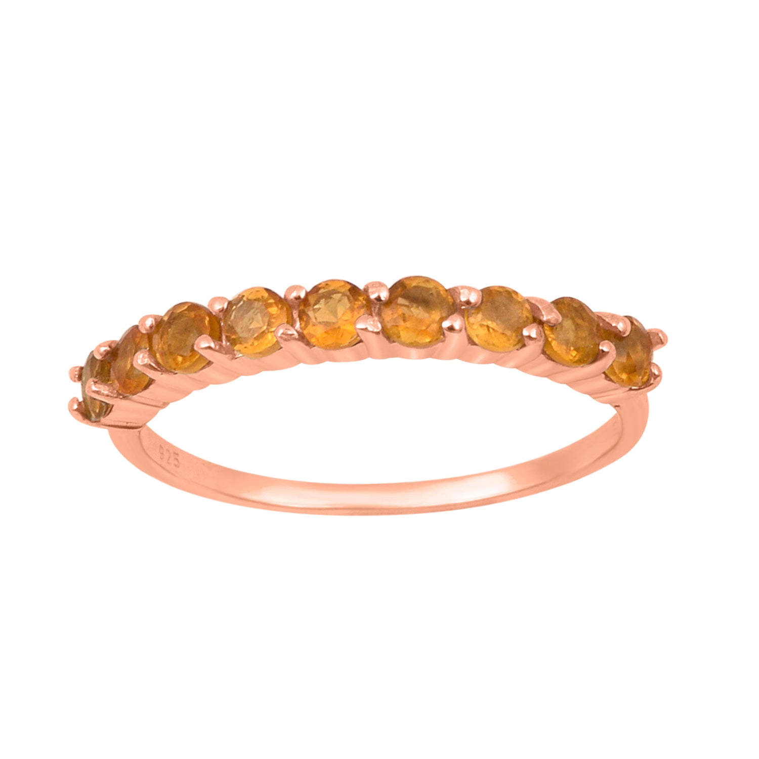 Citrine Halt Eternity Stackable Ring - Sterling Silver