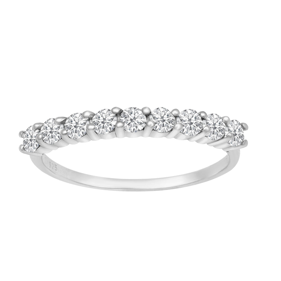 Moissanite Eternity Band Ring - Sterling Silver