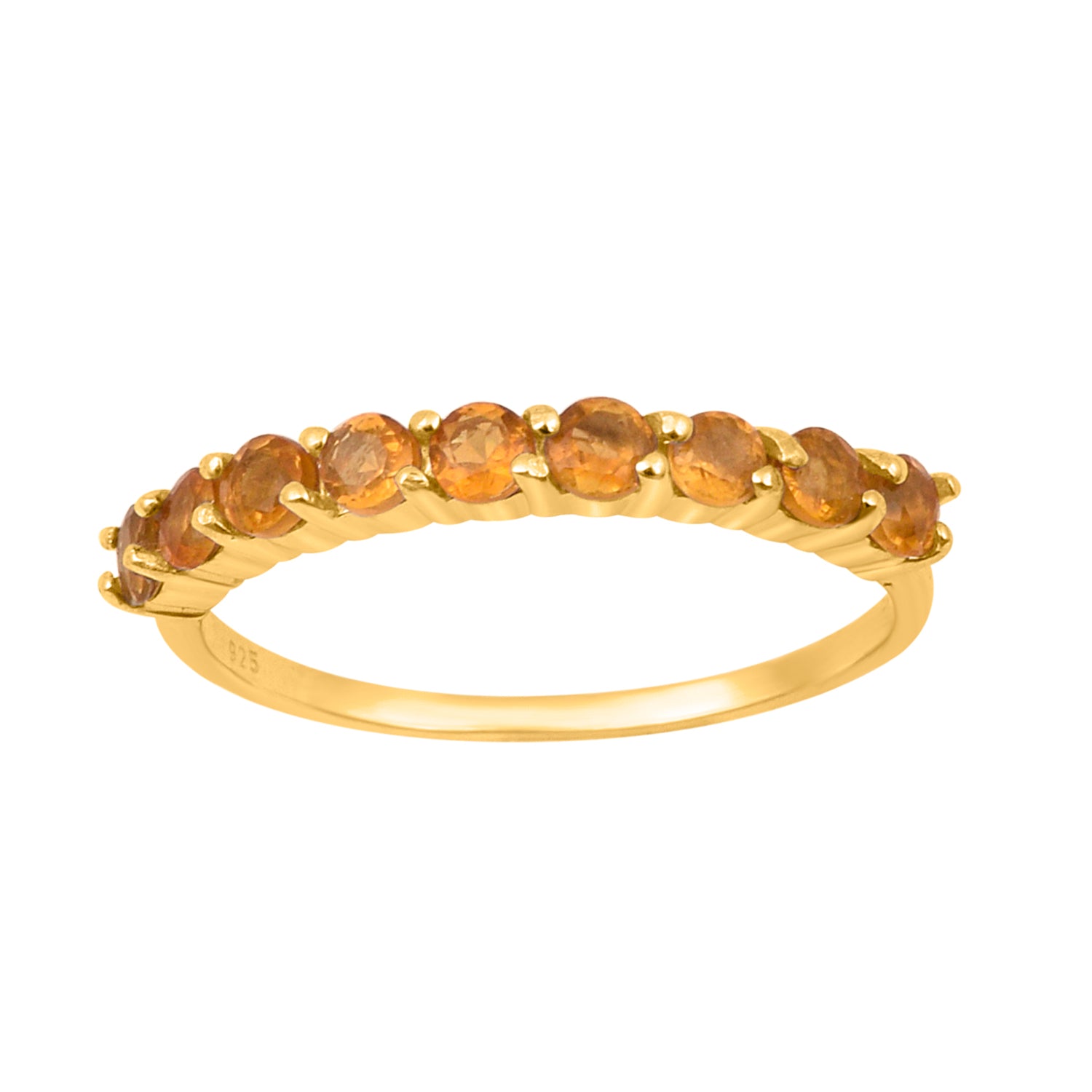 Citrine Halt Eternity Stackable Ring - Sterling Silver