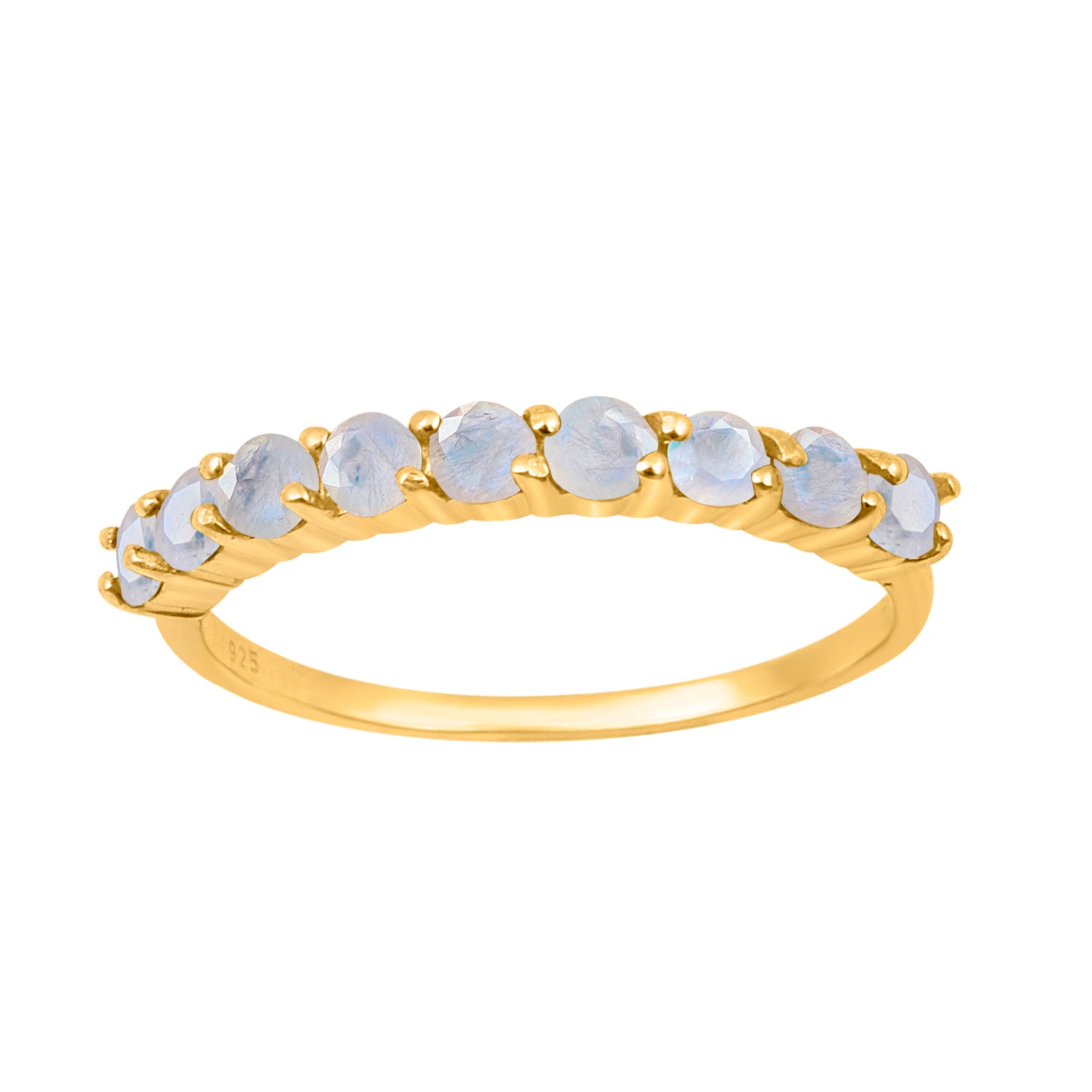 Moonstone Halt Eternity Stackable Ring - Sterling Silver