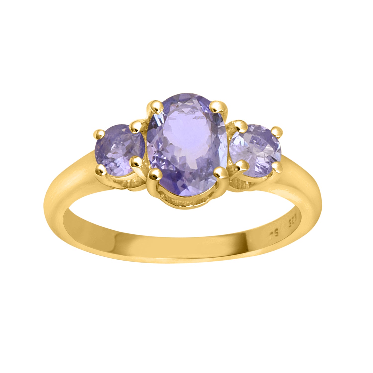 Tanzanite Three-Stone Ring -Sterling Silver