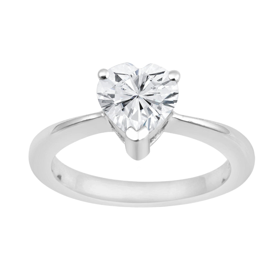 Moissanite Solitaire Classic Promise Ring - Sterling Silver