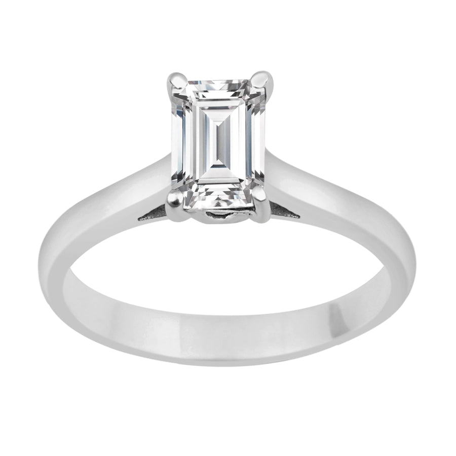 Moissanite Minimalist Solitaire Ring - Sterling Silver