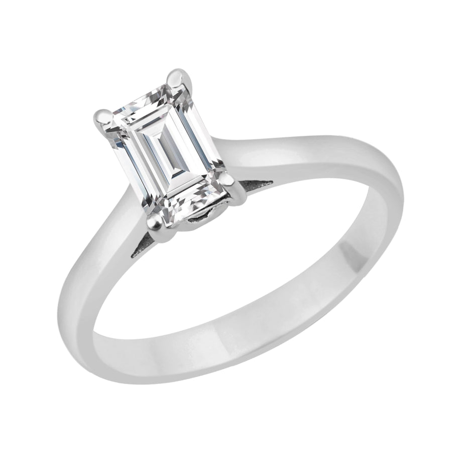 Moissanite Minimalist Solitaire Ring - Sterling Silver