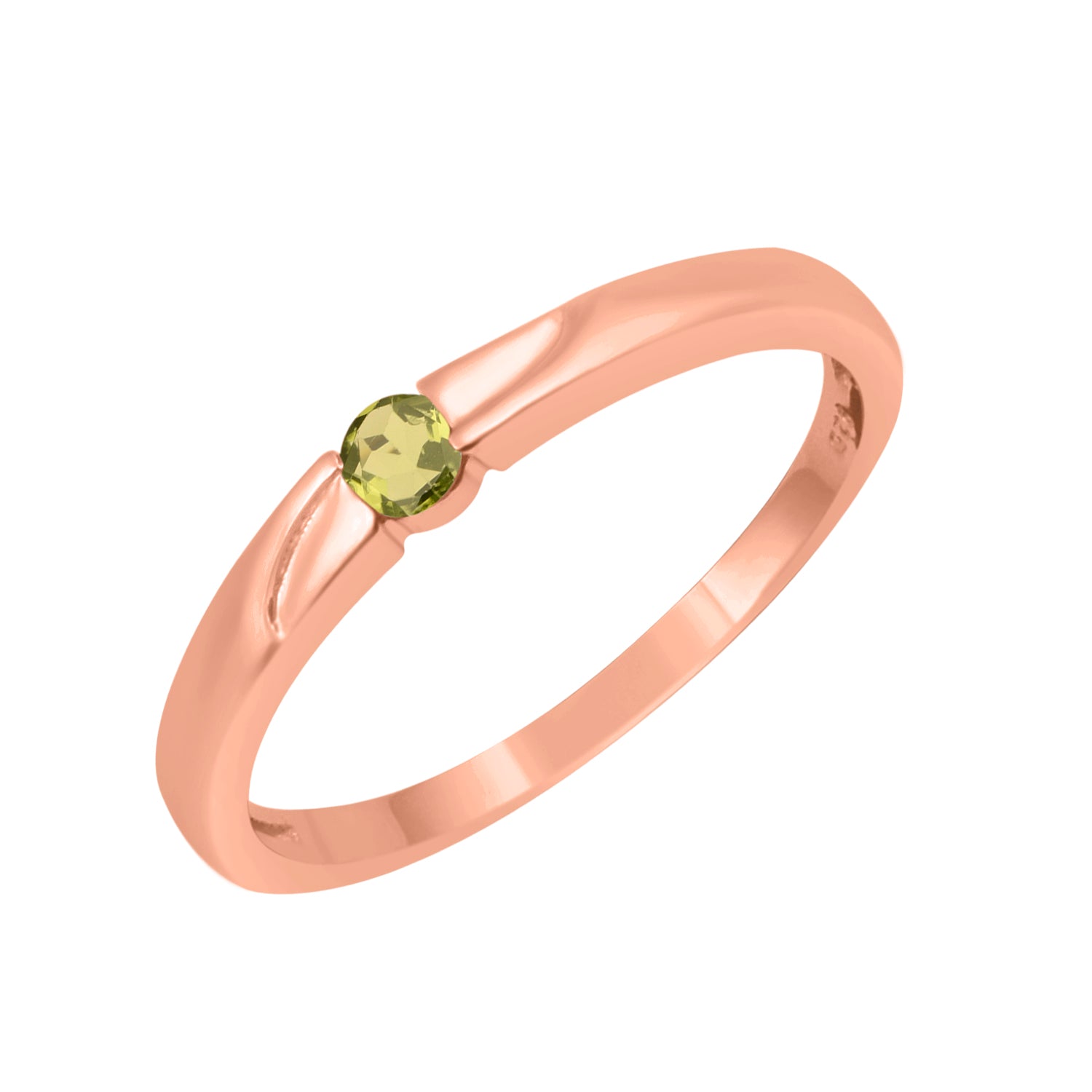 Peridot Round 3MM Tiny Stackable Ring - Sterling Silver