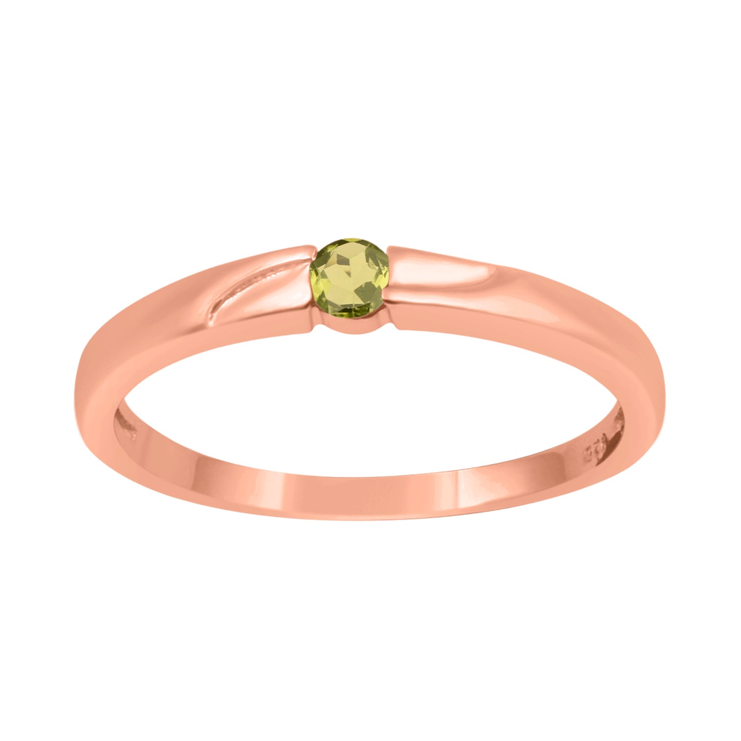 Peridot Round 3MM Tiny Stackable Ring - Sterling Silver