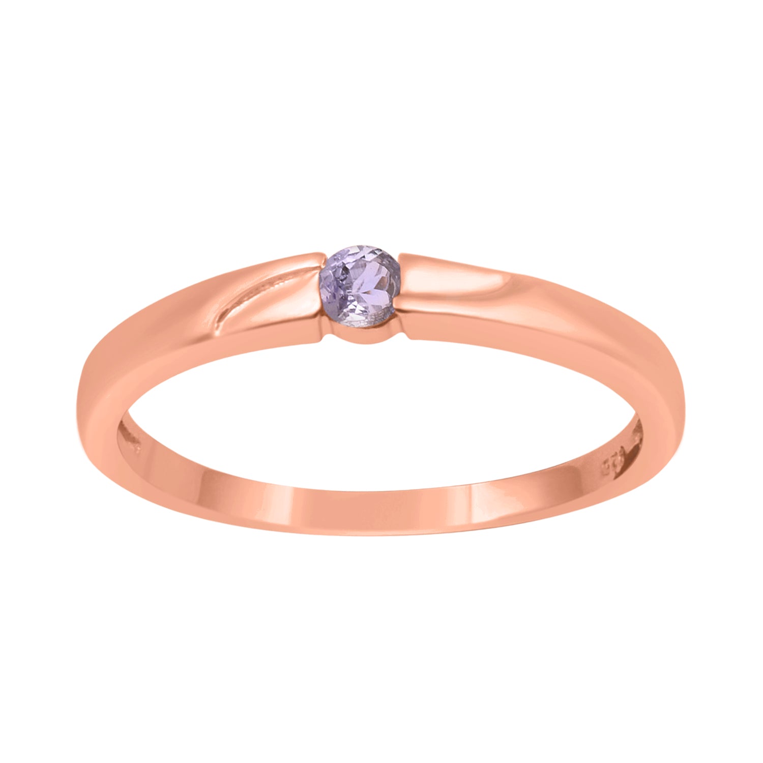 Tanzanite Round 3MM Tiny Stackable Ring - Sterling Silver