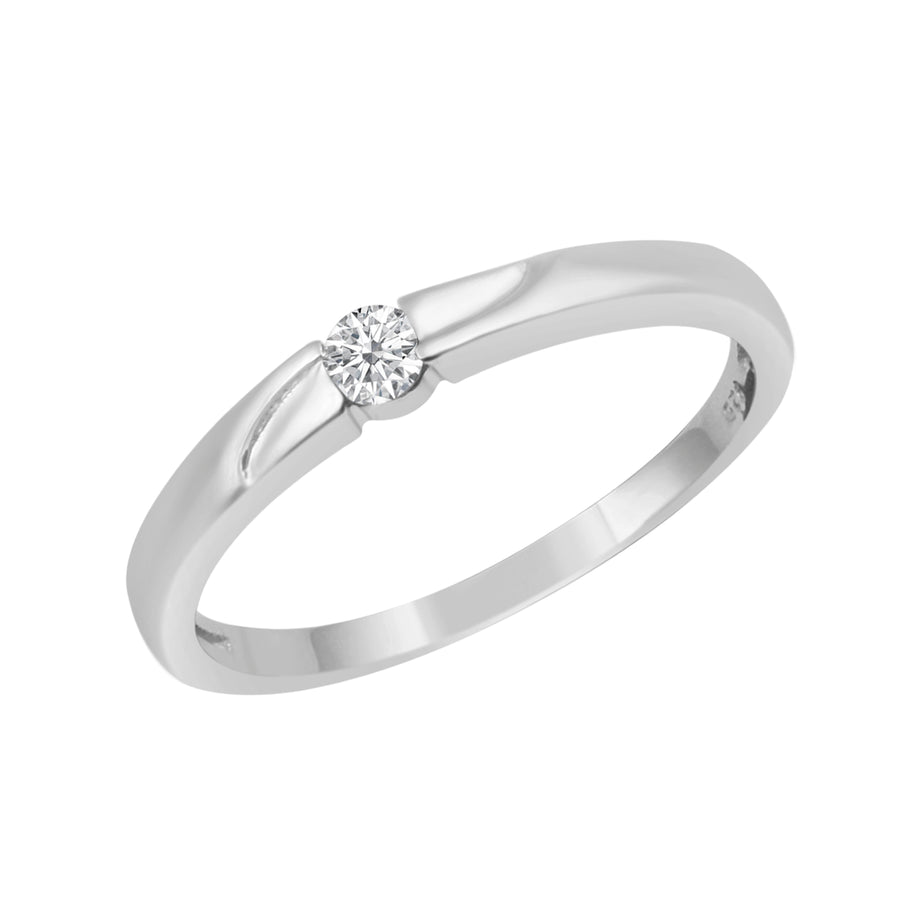 Moissanite Solitaire Classic Ring - Sterling Silver
