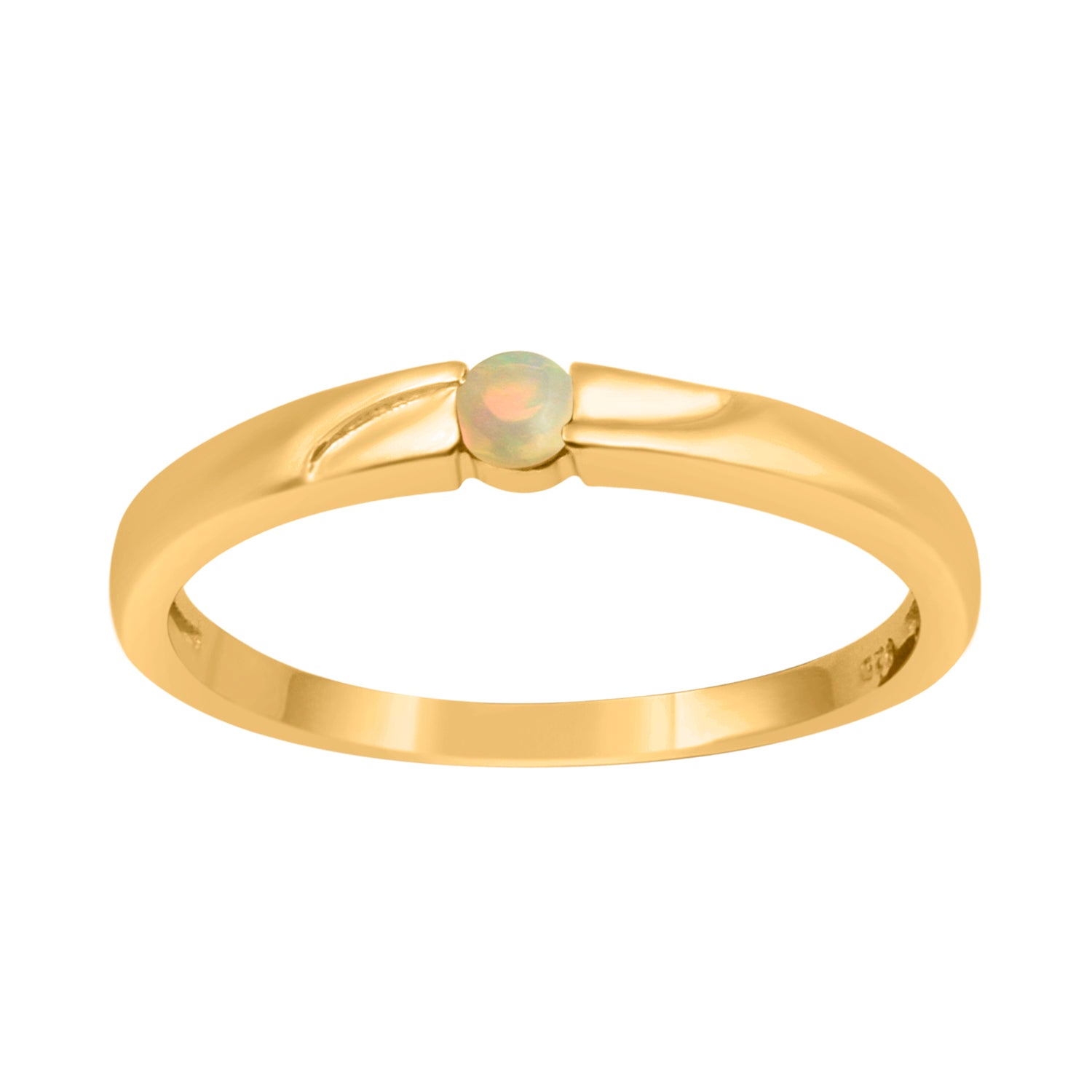 Opal Round 3MM Tiny Stackable Ring - Sterling Silver