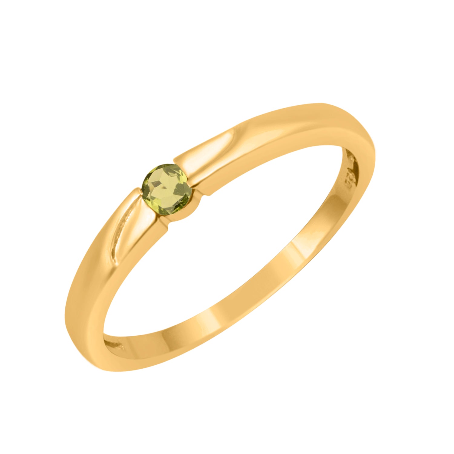 Peridot Round 3MM Tiny Stackable Ring - Sterling Silver
