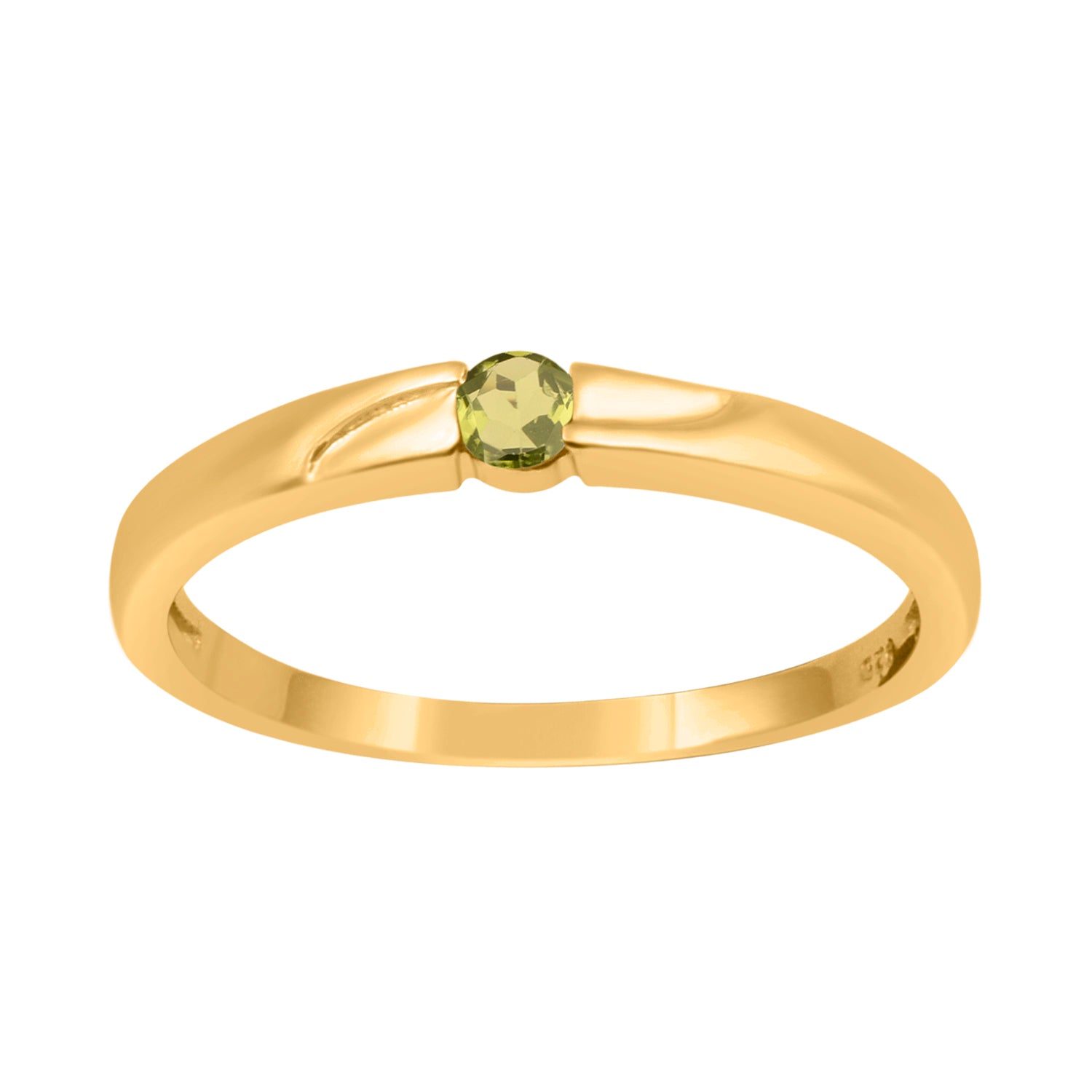 Peridot Round 3MM Tiny Stackable Ring - Sterling Silver