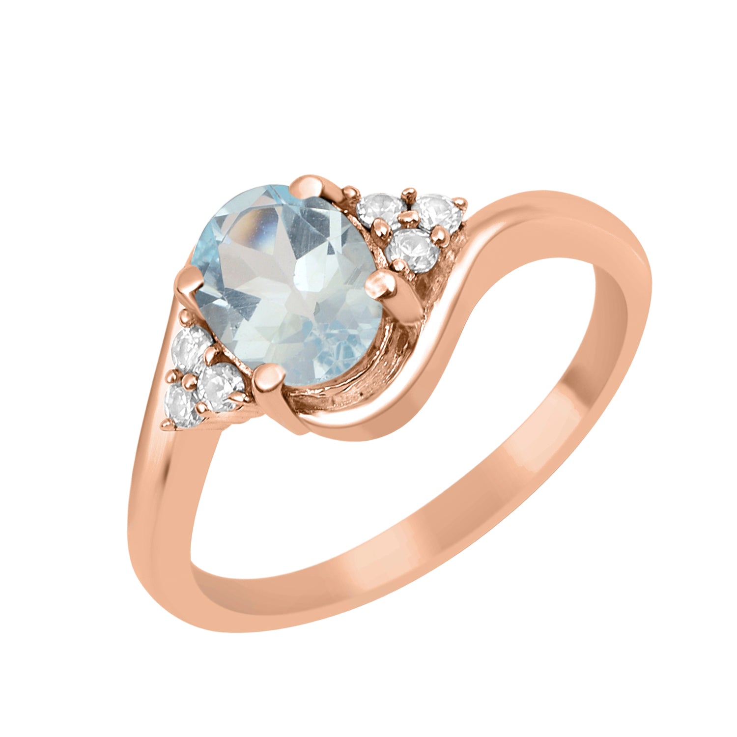 Aquamarine 1.5 ctw. Oval Cut Solitaire Ring-Sterling Silver