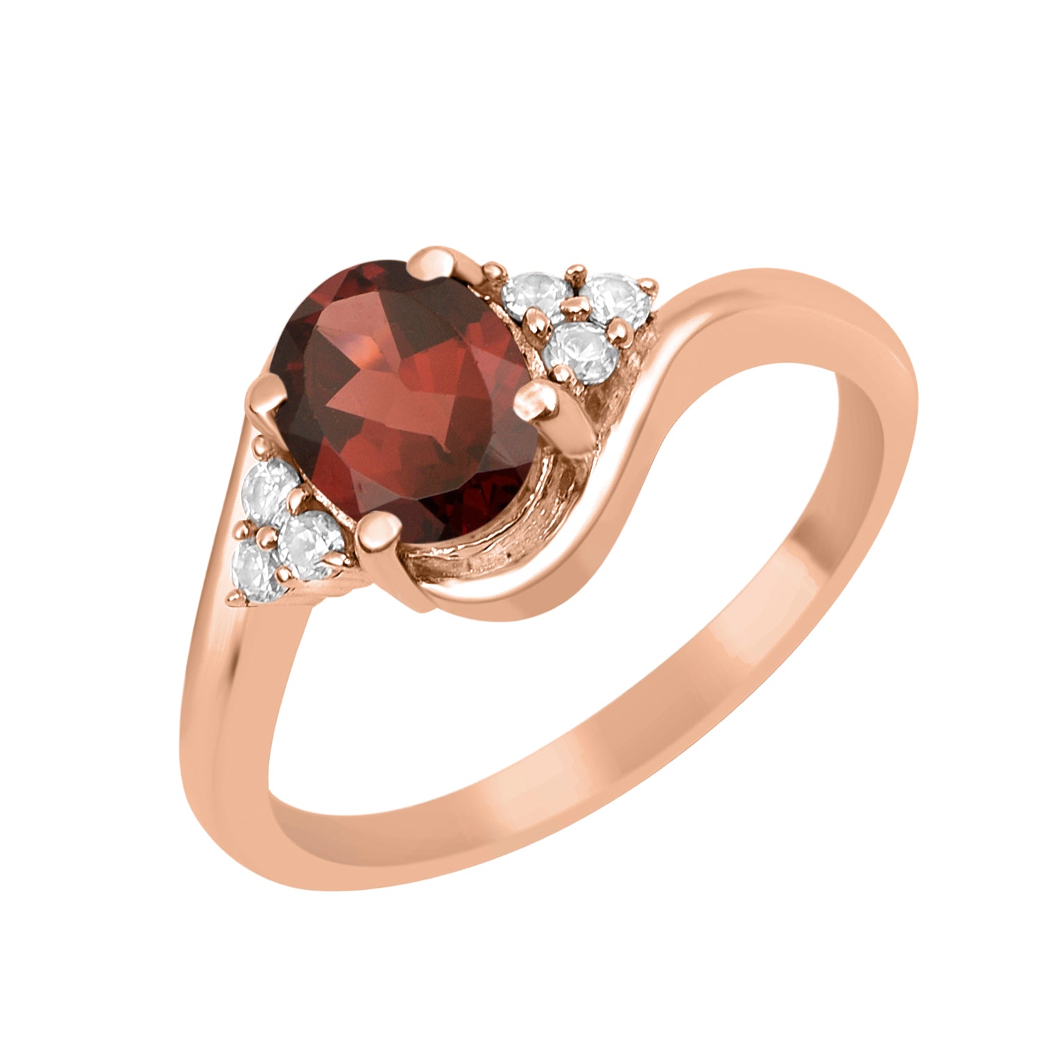 Garnet 1.5 ctw. Oval Cut Solitaire Ring-Sterling Silver