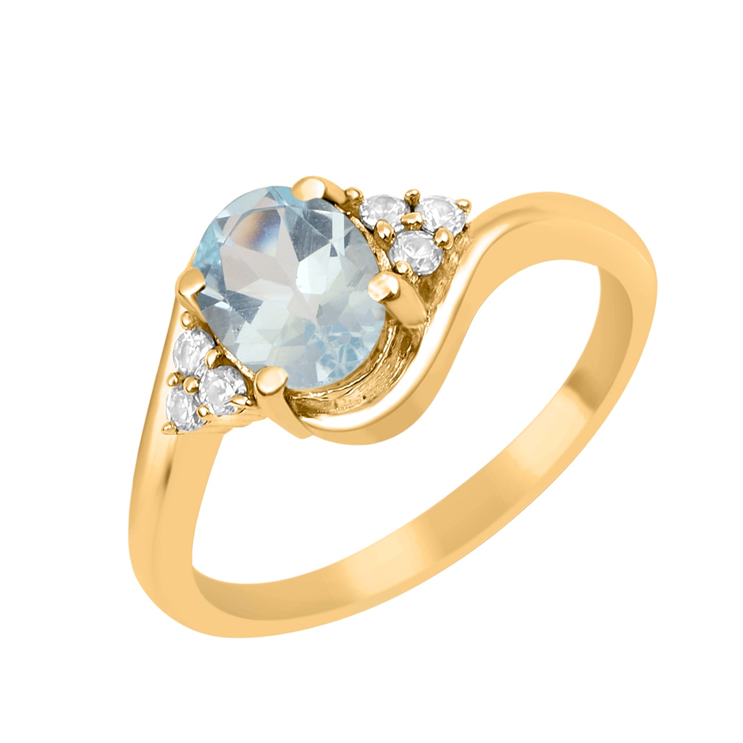 Aquamarine 1.5 ctw. Oval Cut Solitaire Ring-Sterling Silver