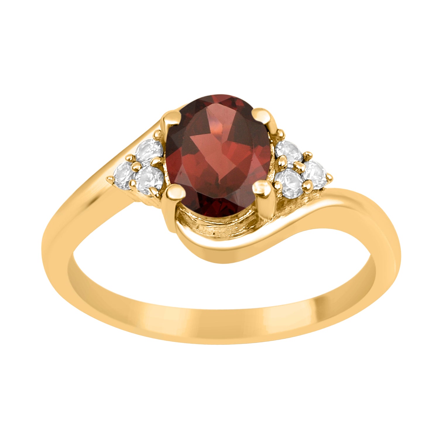 Garnet 1.5 ctw. Oval Cut Solitaire Ring-Sterling Silver