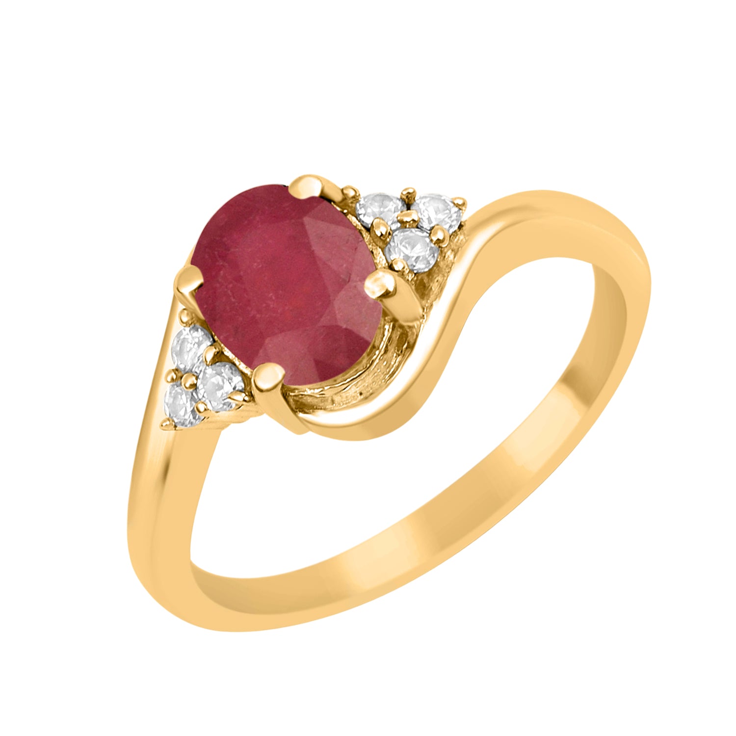 Ruby 1.5 ctw. Oval Cut Solitaire Ring-Sterling Silver