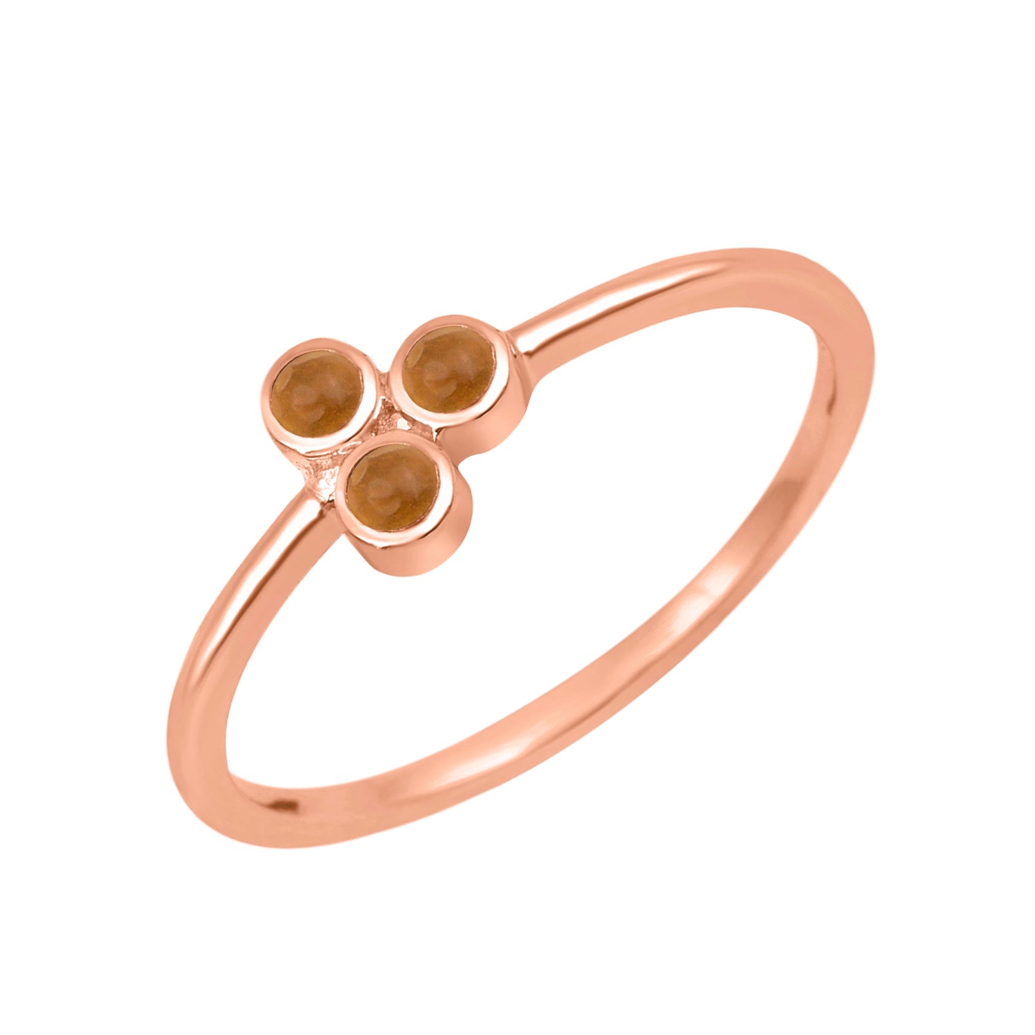 Citrine 2MM Round Stackable Ring-Sterling Silver