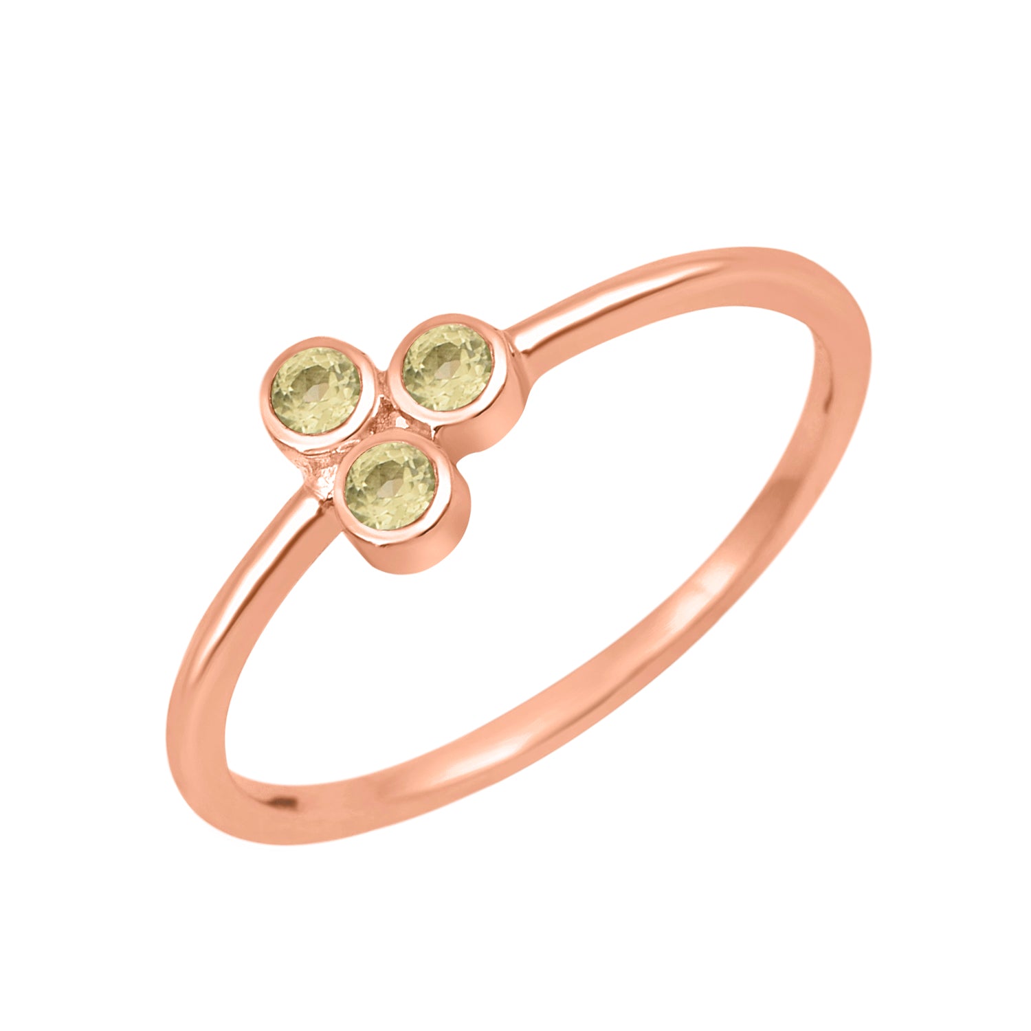 Peridot 2MM Round Stackable Ring-Sterling Silver