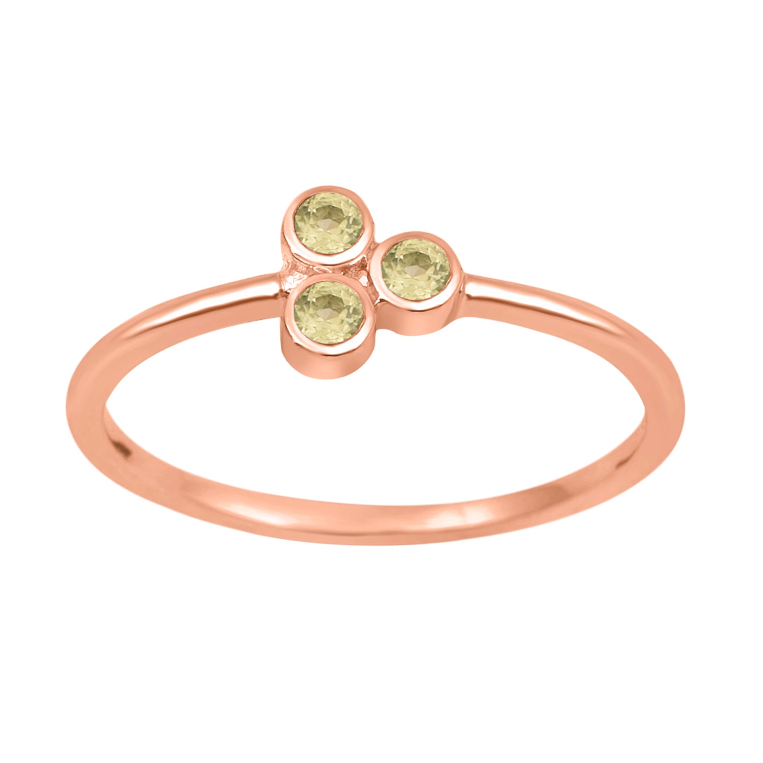 Peridot 2MM Round Stackable Ring-Sterling Silver