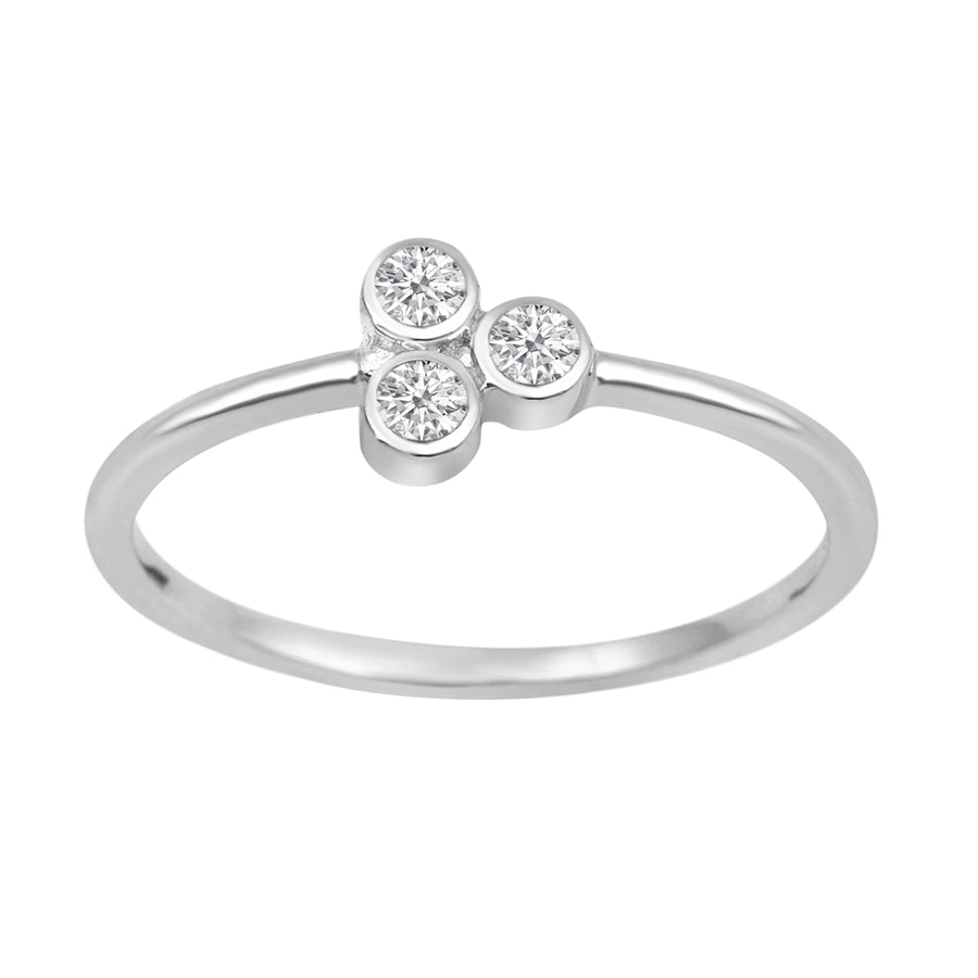 Moissanite Trio Cluster Ring - Sterling Silver
