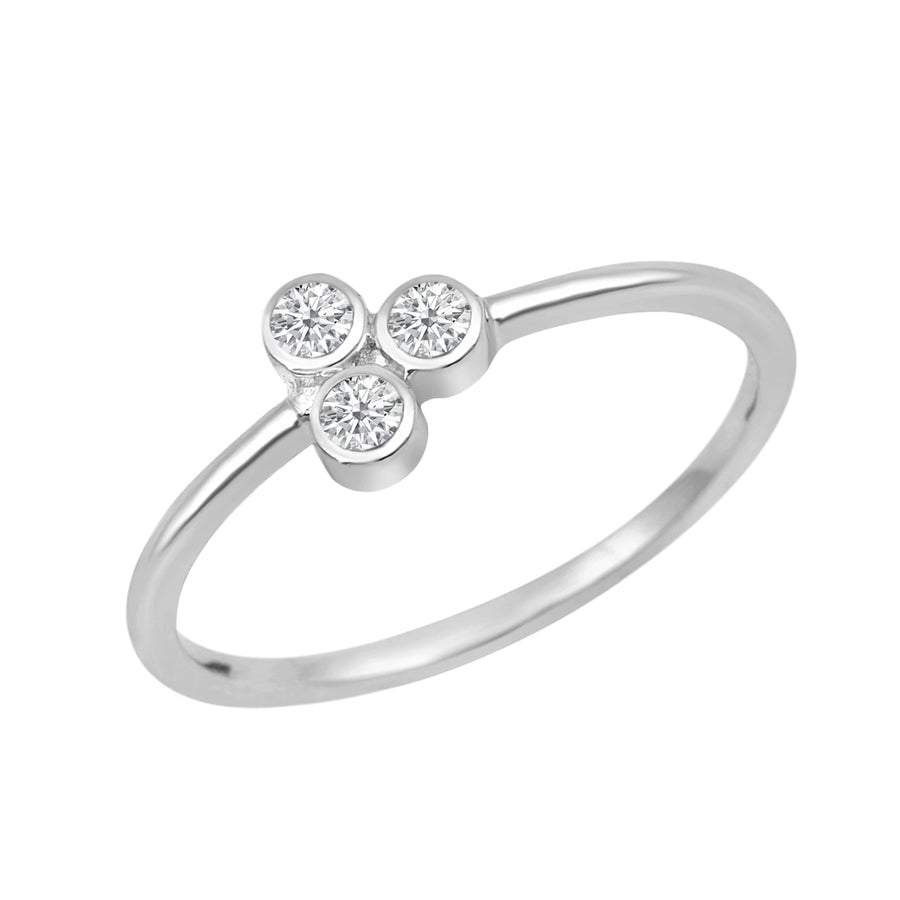 Moissanite Trio Cluster Ring - Sterling Silver