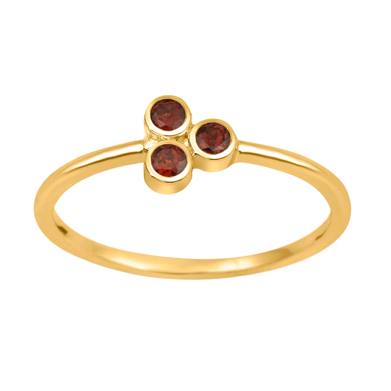Garnet 2MM Round Stackable Ring-Sterling Silver