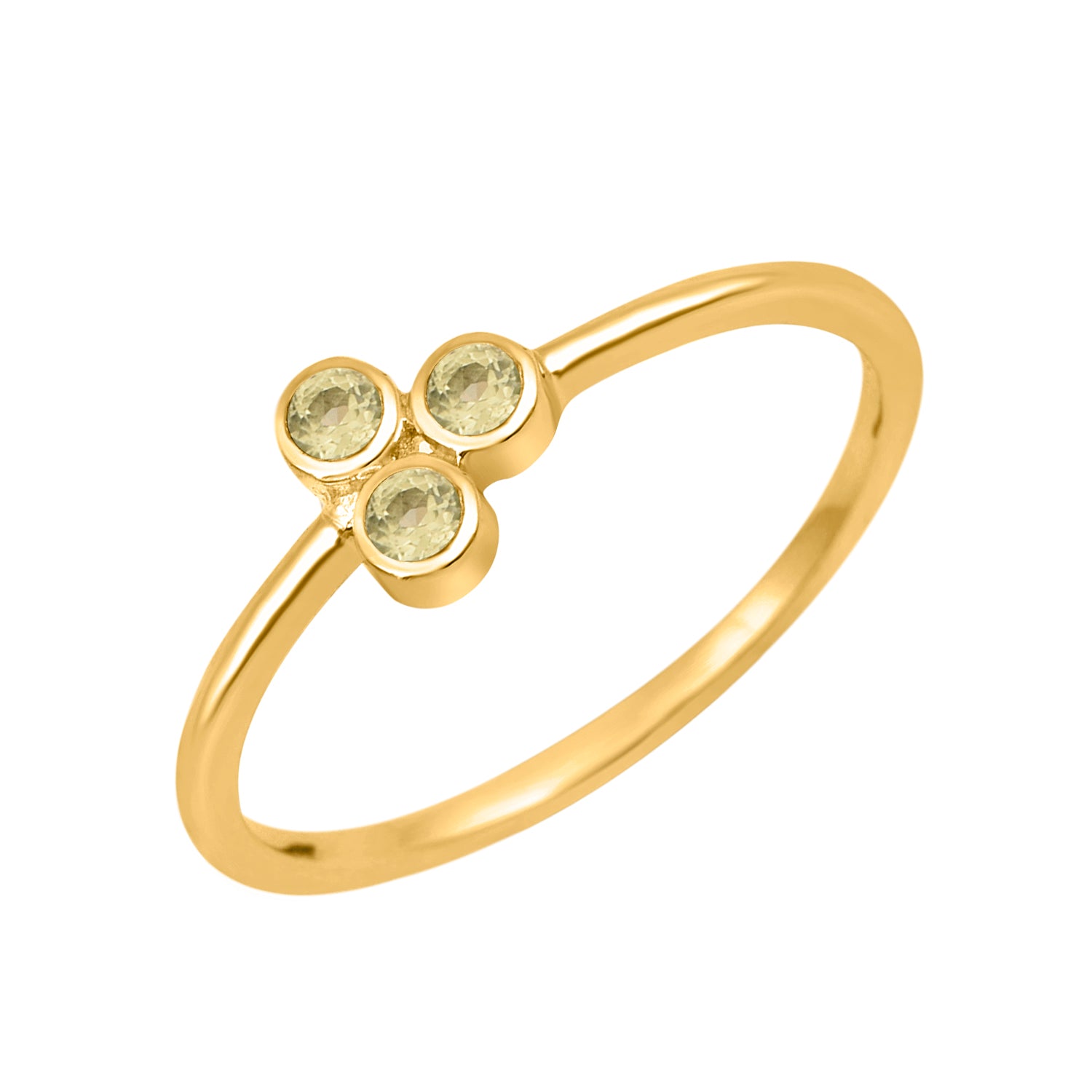 Peridot 2MM Round Stackable Ring-Sterling Silver