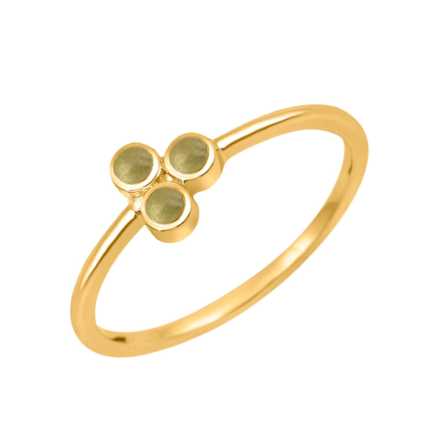 Peridot Cab 2MM Round Stackable Ring-Sterling Silver