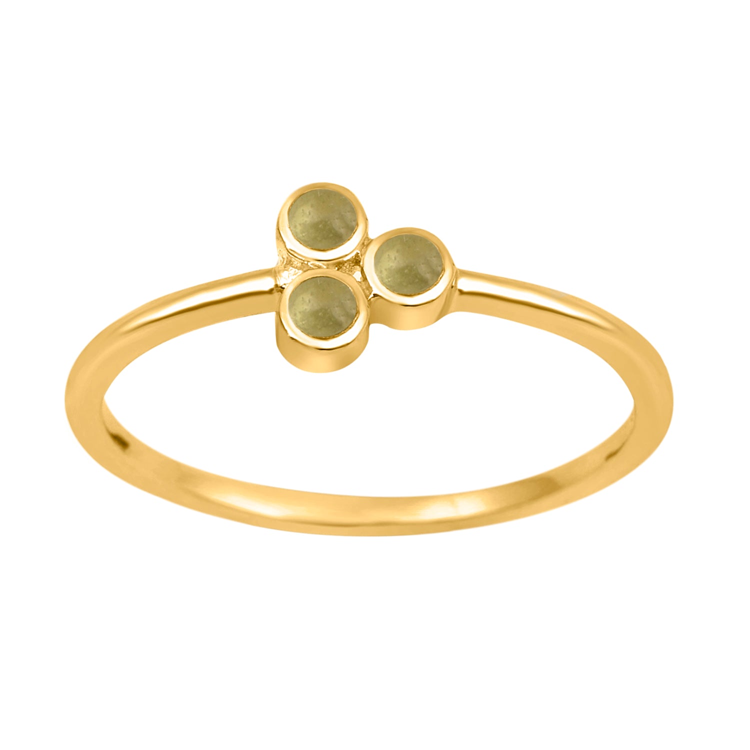 Peridot Cab 2MM Round Stackable Ring-Sterling Silver