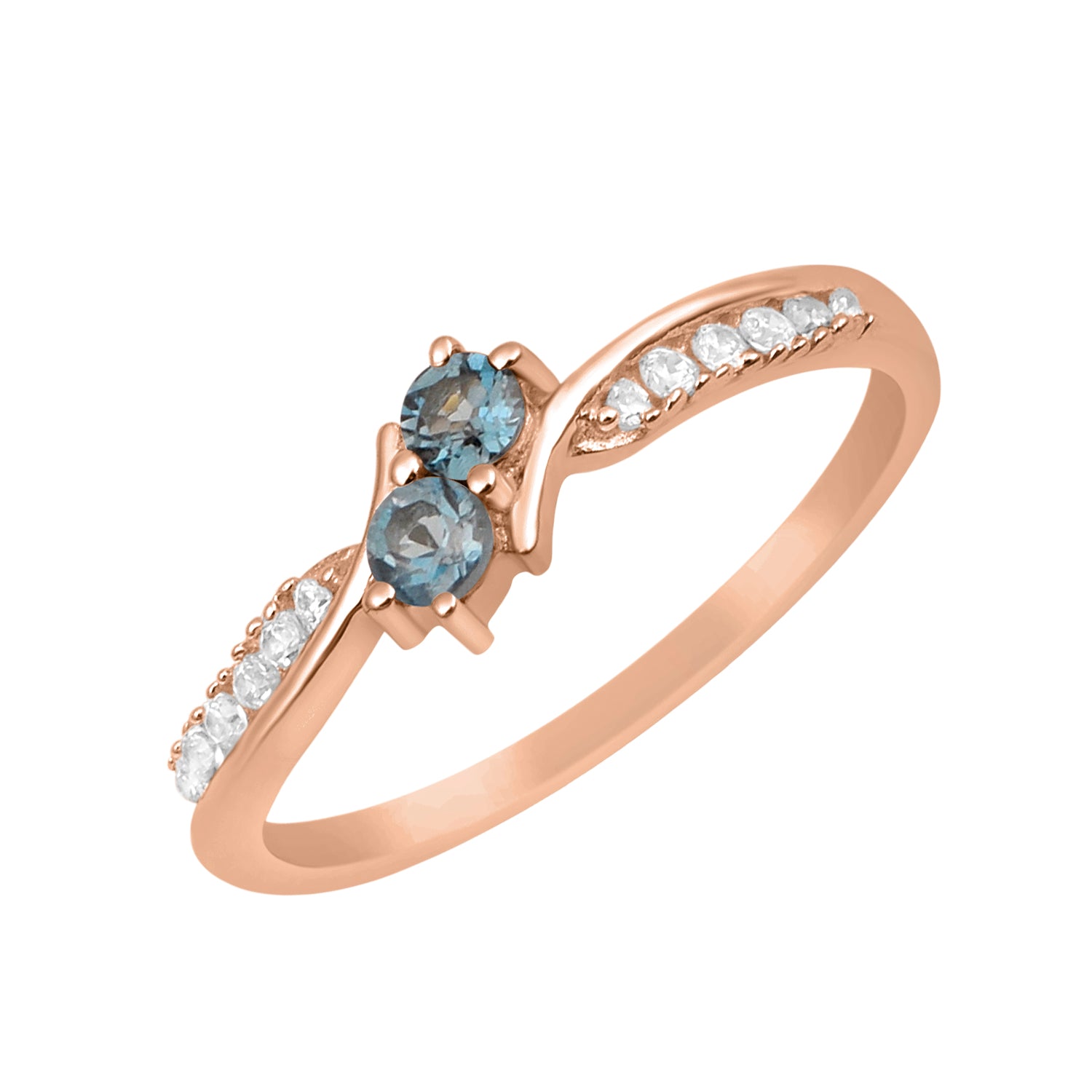 Round 0.20 Ctw London Blue Topaz Ring-Sterling Silver