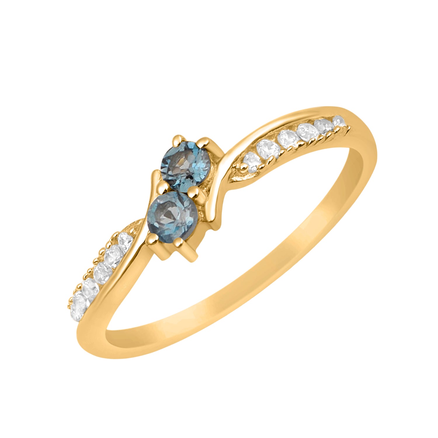 Round 0.20 Ctw London Blue Topaz Ring-Sterling Silver