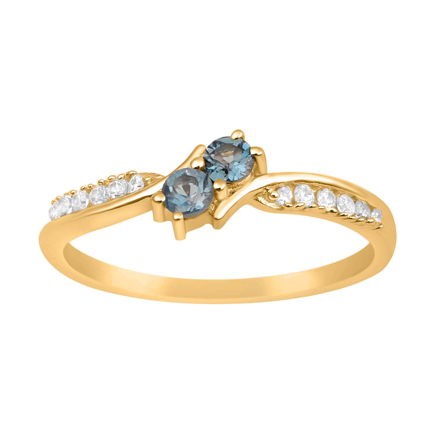 Round 0.20 Ctw London Blue Topaz Ring-Sterling Silver