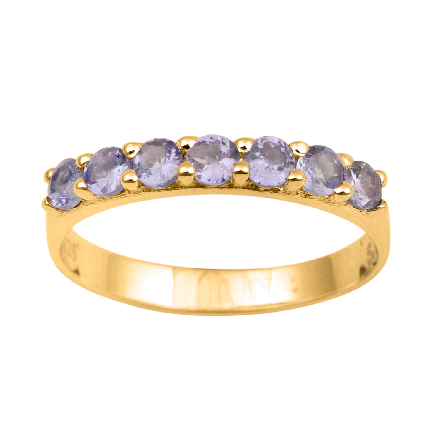 Tanzanite 3mm Round Eternity Band Ring-Sterling Silver