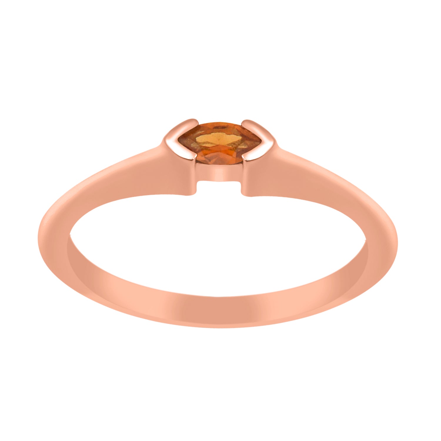 Marquise Cut 0.20 Ctw Citrine 925 Sterling Silver Women Wedding Ring