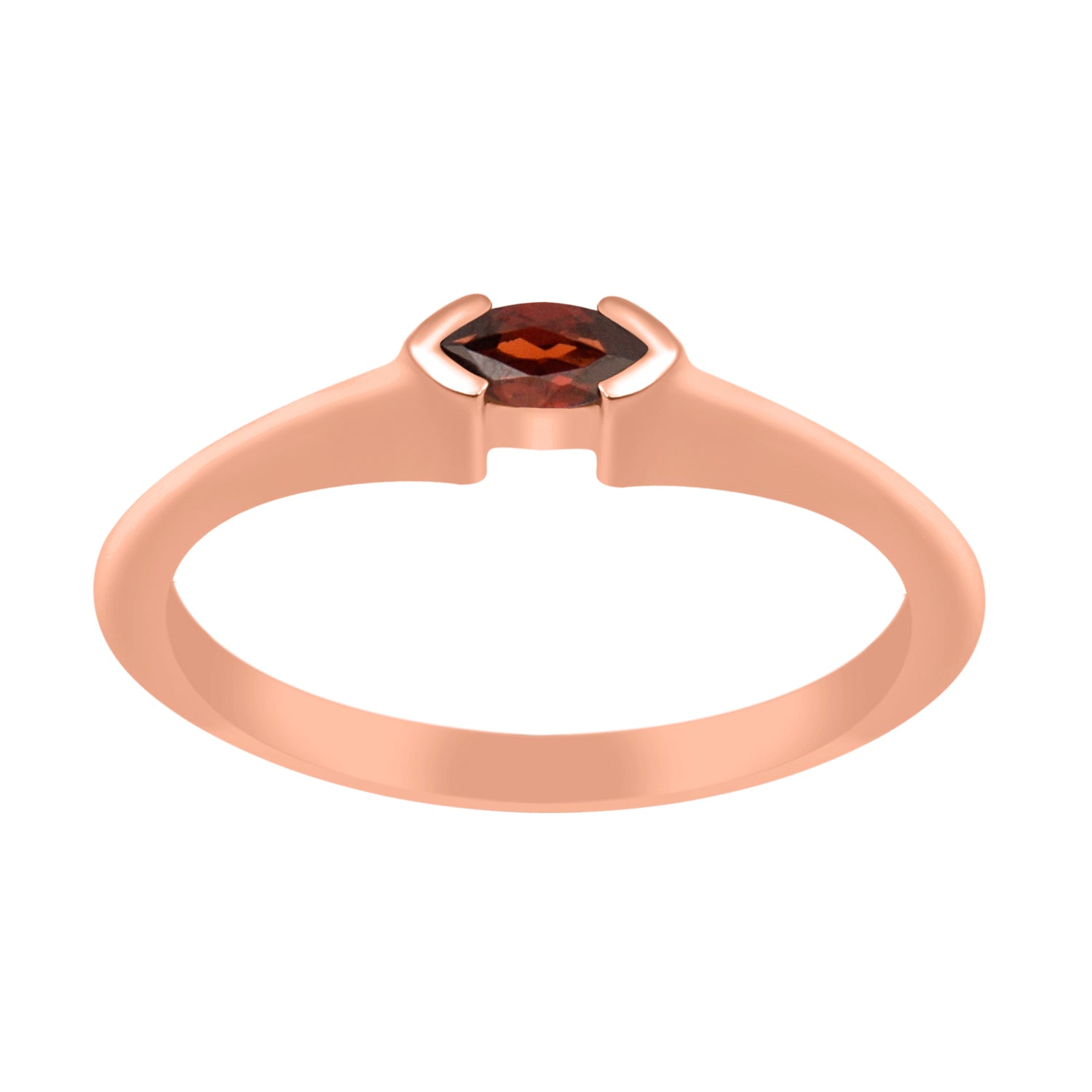 Garnet Marquise Cut 0.20 Ctw Solitaire Ring-925 Sterling Silver