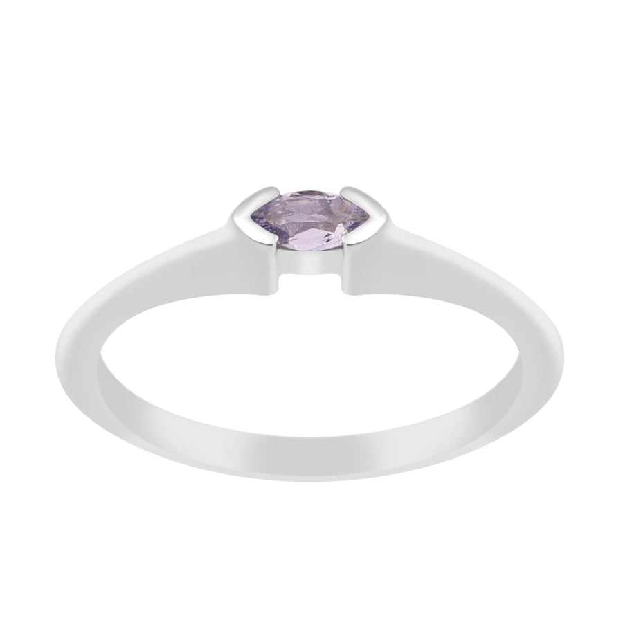 Tanzanite Marquise Cut 0.20 Ctw Solitaire Ring-925 Sterling Silver