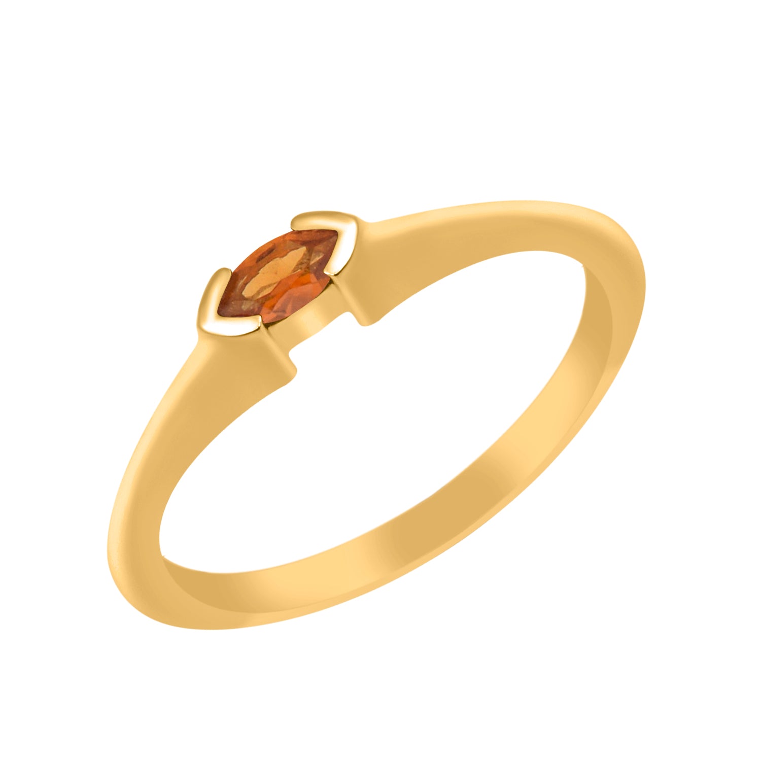 Marquise Cut 0.20 Ctw Citrine 925 Sterling Silver Women Wedding Ring