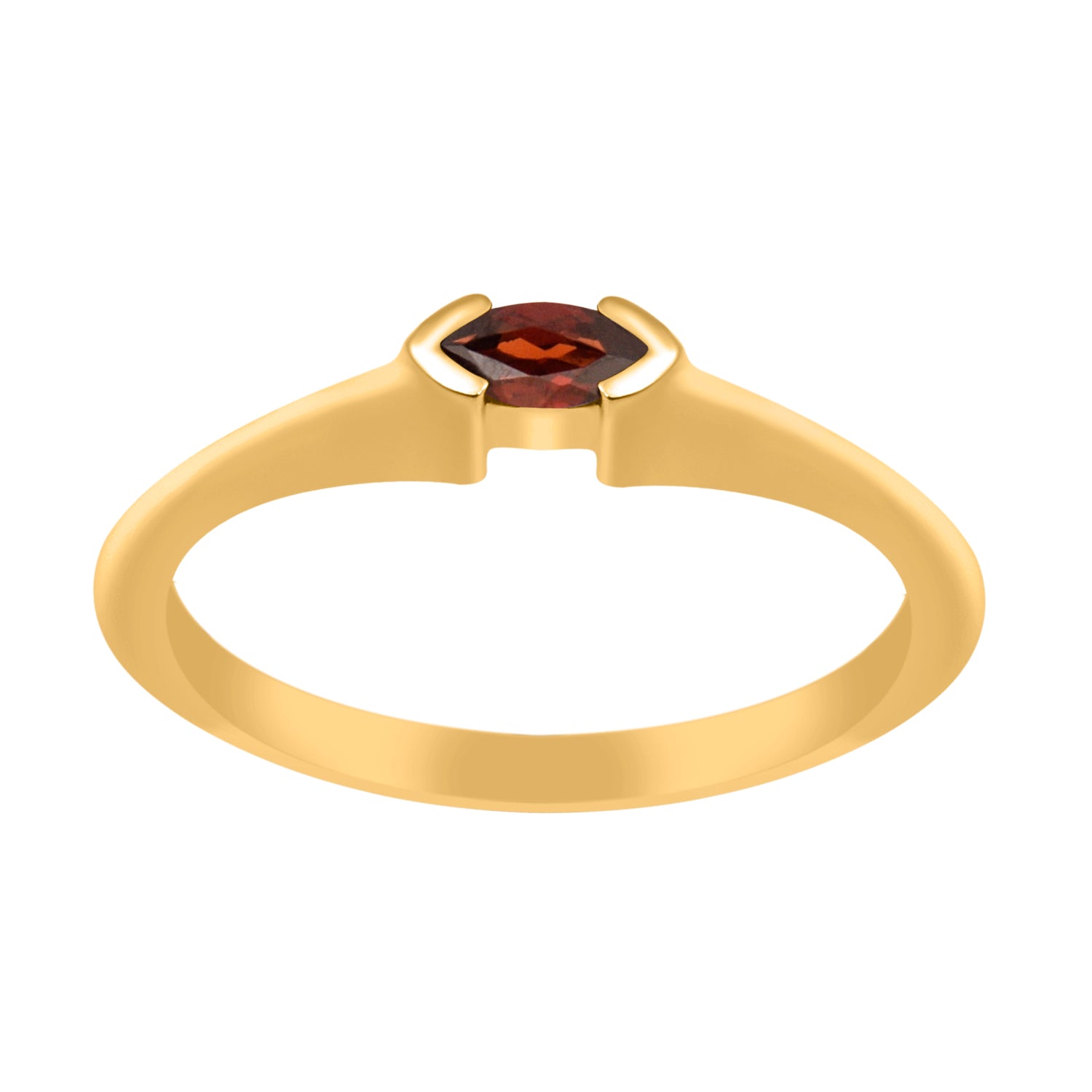 Garnet Marquise Cut 0.20 Ctw Solitaire Ring-925 Sterling Silver