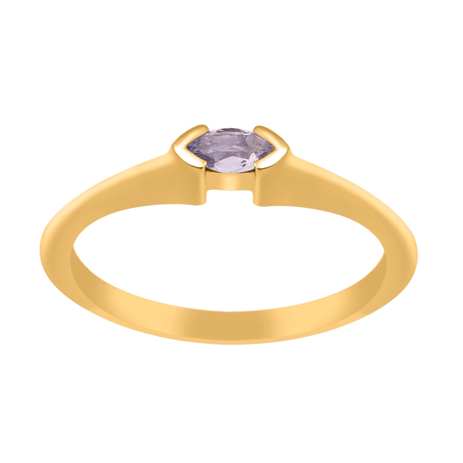 Tanzanite Solitaire Minimalist Ring - Sterling Silver